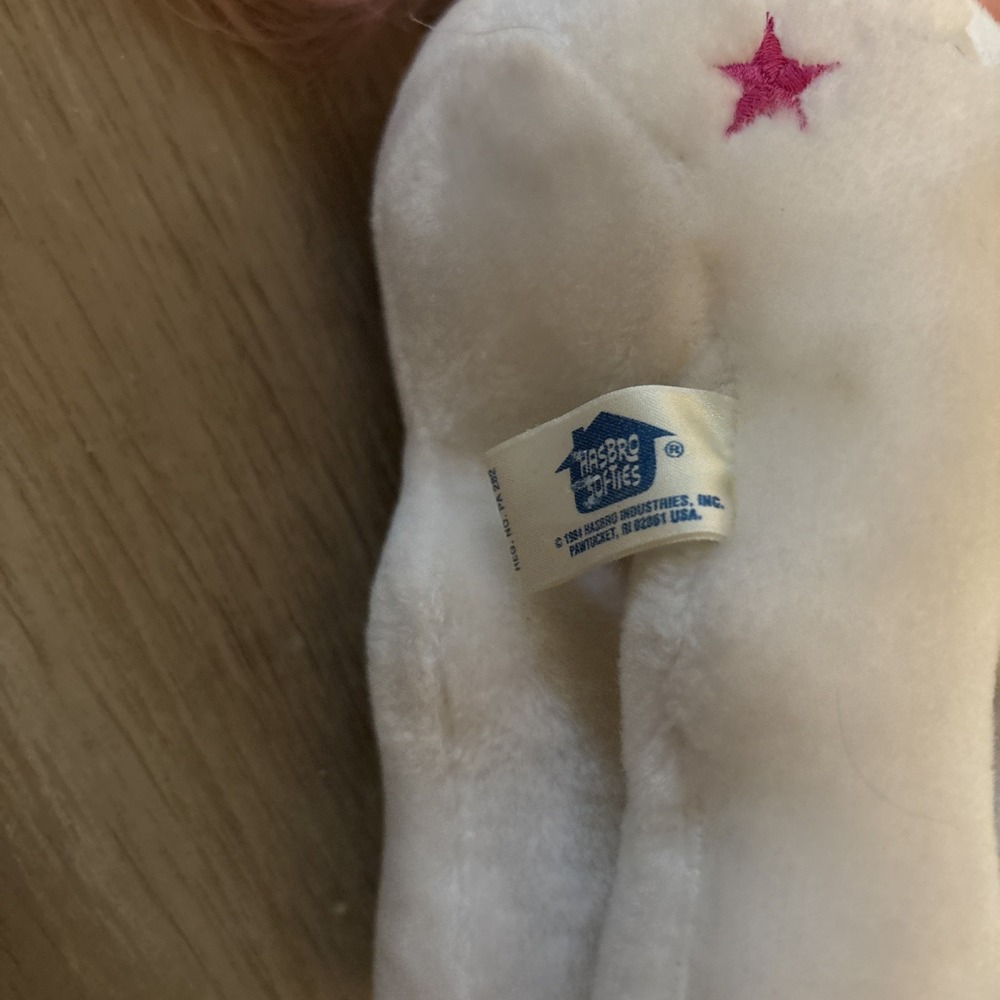 Vintage My Little Pony Moondancer Unicorn Plush Hasbro Softies 1984 White 10in - Picture 3 of 11